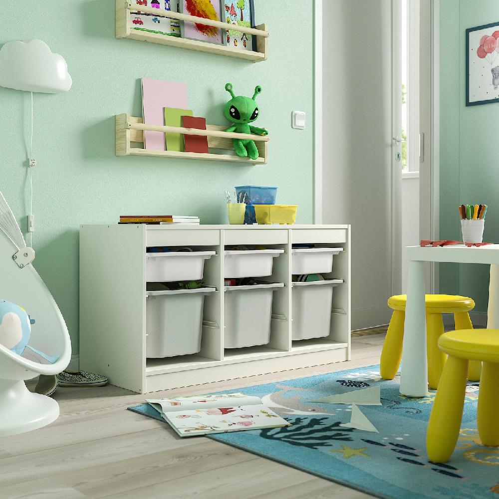IKEA TROFAST Aufbewahrung mit Boxen weiß weiß/grau 99x44x56 cm Neueste Mode