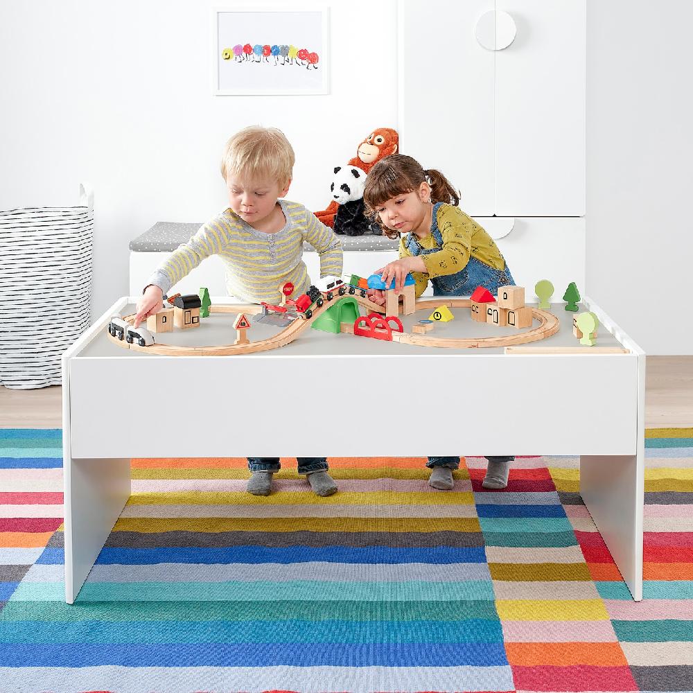 IKEA DUNDRA Spieltisch mit Stauraum weiß/grau Zeitlich begrenztes Angebot
