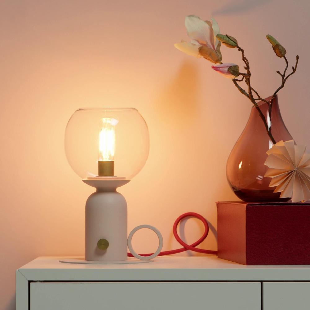 IKEA ÅSKMULLER Tischleuchte dimmbar hellrosa/rot 24 cm Zeitbegrenzte Promotion