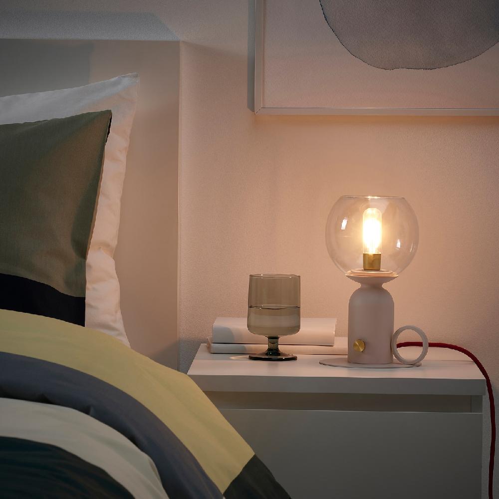 IKEA ÅSKMULLER Tischleuchte dimmbar hellrosa/rot 24 cm Zeitbegrenzte Promotion