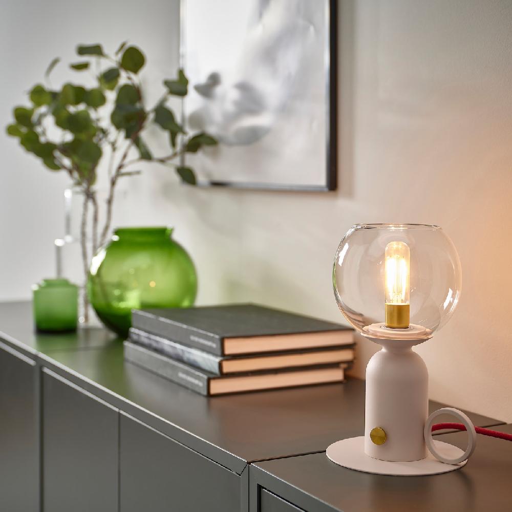 IKEA ÅSKMULLER Tischleuchte dimmbar hellrosa/rot 24 cm Zeitbegrenzte Promotion