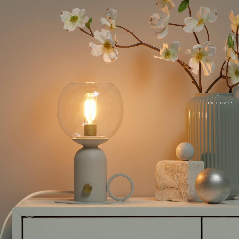 IKEA ÅSKMULLER Tischleuchte dimmbar hellgrau 24 cm Bis zu 50% Rabatt