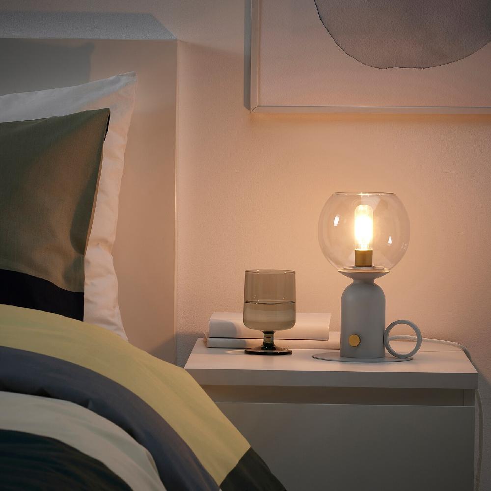 IKEA ÅSKMULLER Tischleuchte dimmbar hellgrau 24 cm Bis zu 50% Rabatt