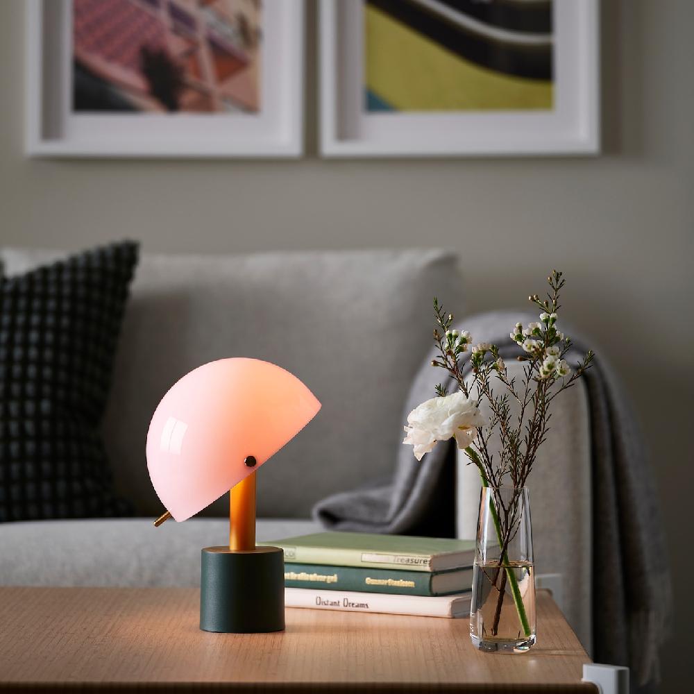 IKEA NÖDMAST Leuchte tragbar + battbetr. LED hellrosa/dunkel graugrün 26 cm Discount Store für neue Produkte