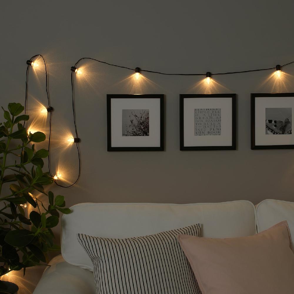 IKEA BLÖTSNÖ Lichterkette (24) LED innen schwarz 2025