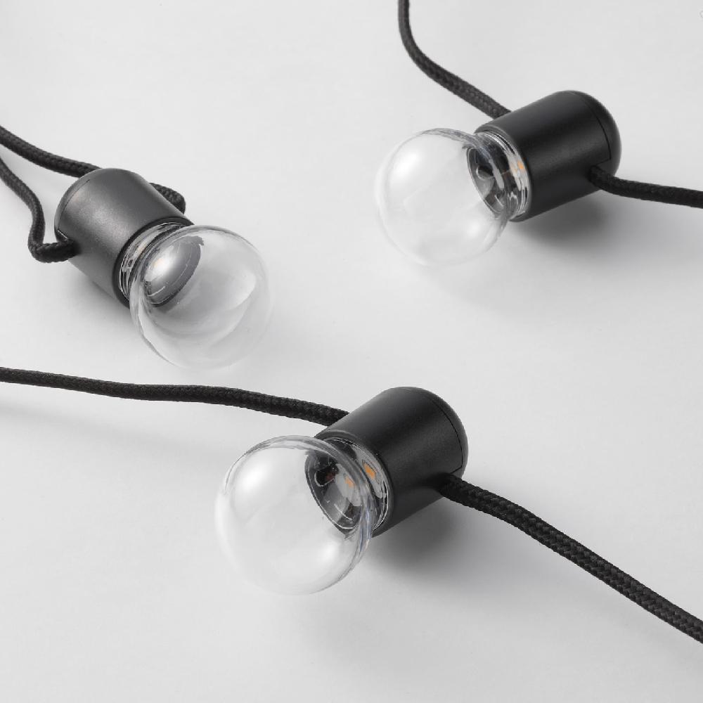 IKEA BLÖTSNÖ Lichterkette (24) LED innen schwarz 2025