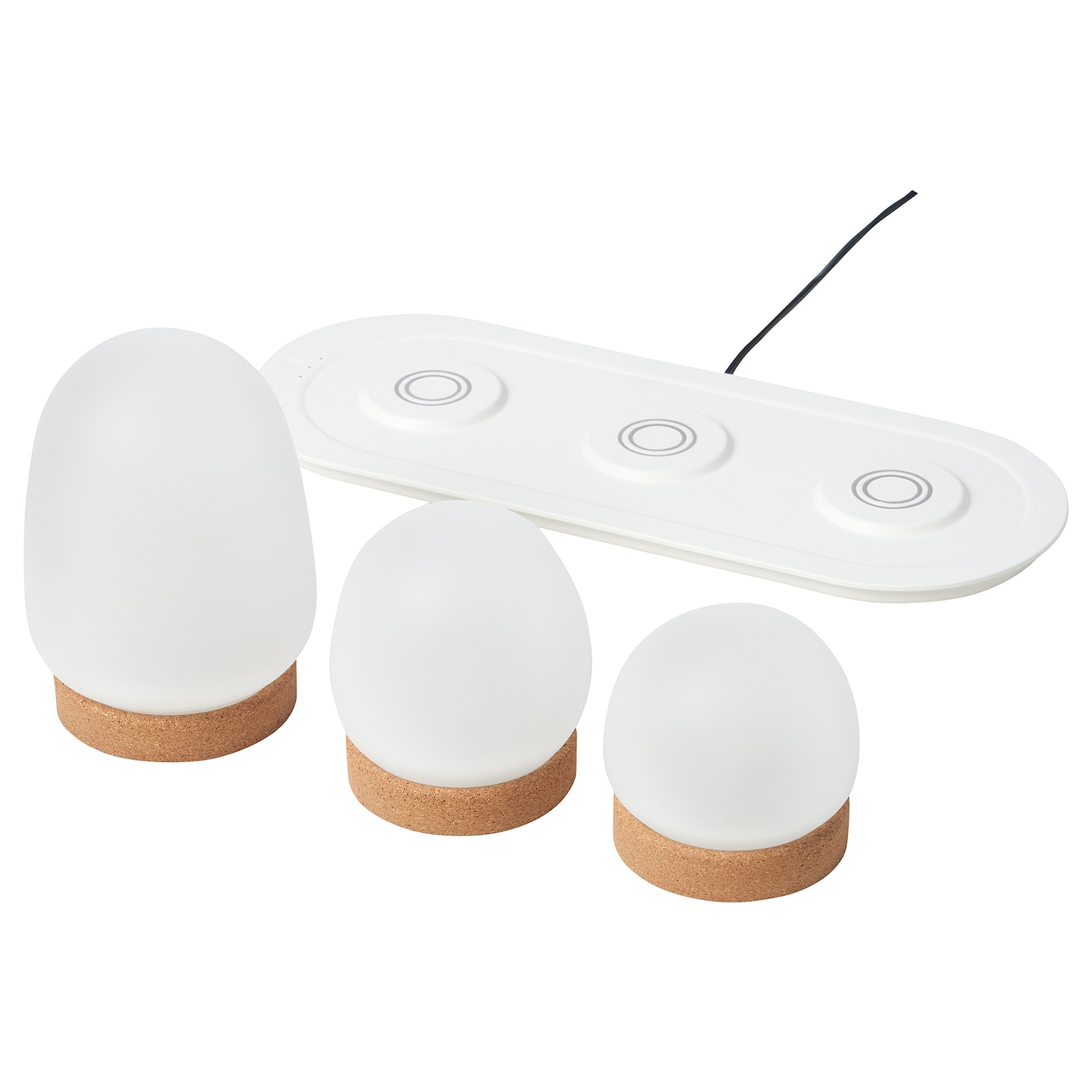 IKEA PRAKTSPIREA Dekobeleuchtungs-Set LED 4-tlg. mit Ladepad Outlet