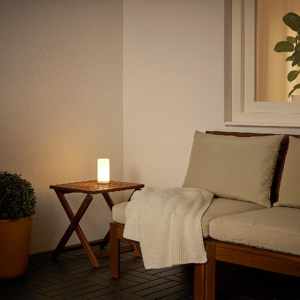 IKEA SOLVINDEN Dekoleuchte LED/Tisch für draußen/batteriebetrieben weiß 15 cm Verkauf