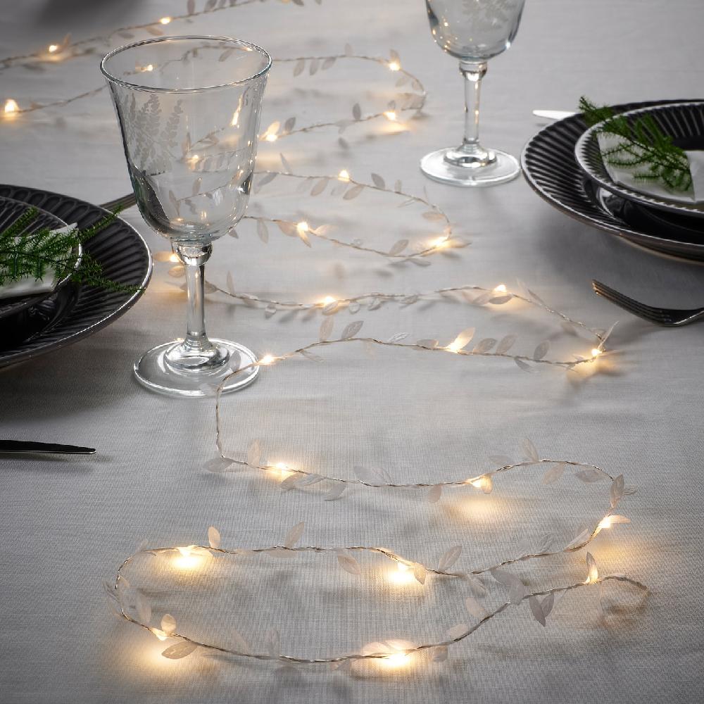 IKEA FRÖJDA Lichterkette (40) LED batteriebetrieben Blatt/weiß Hotsell