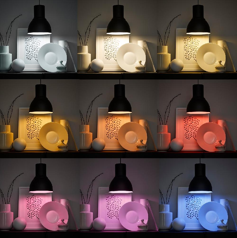 IKEA TRÅDFRI Starter-Set smart kabellos dimmbar/Farb- und Weißspektrum E27 Fabrikverkauf