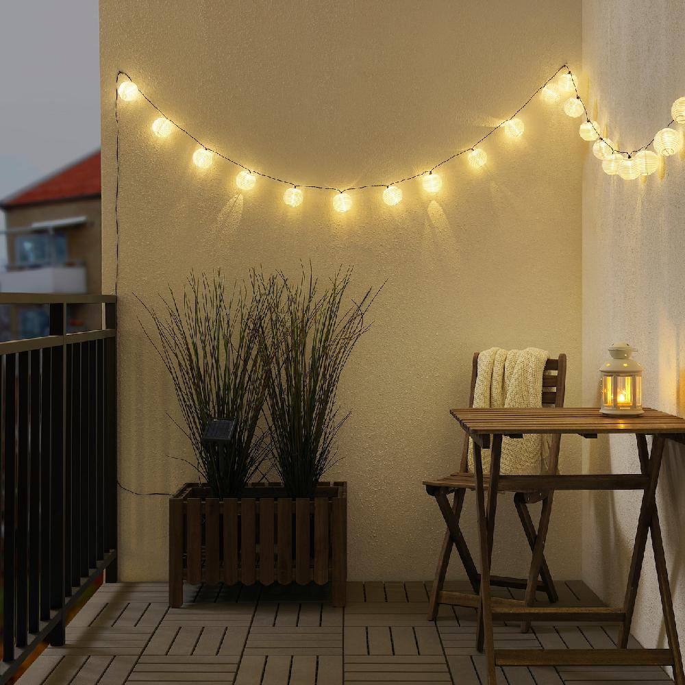 IKEA SOLARVET Lichterkette (24) LED für draußen solarbetrieben/Kugel weiß Günstig kaufen