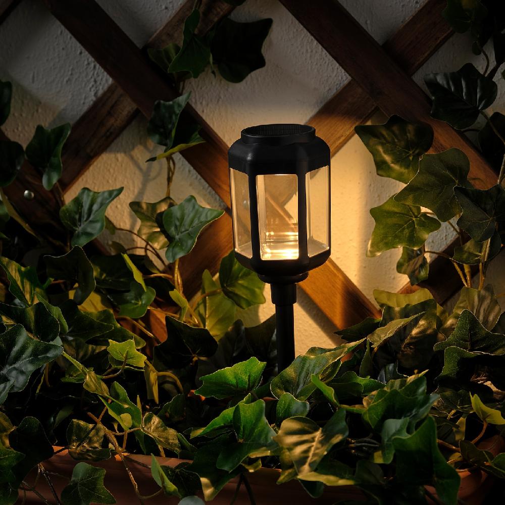 IKEA SOLVINDEN Solar-Erdspieß LED für draußen/klar schwarz Exklusivangebot
