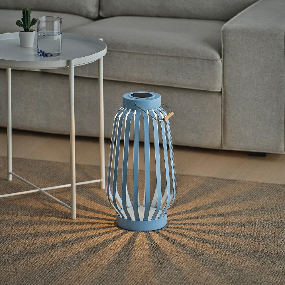 IKEA SOLVINDEN Solarstandleuchte. LED blau/Streifen 42 cm Preisnachlass