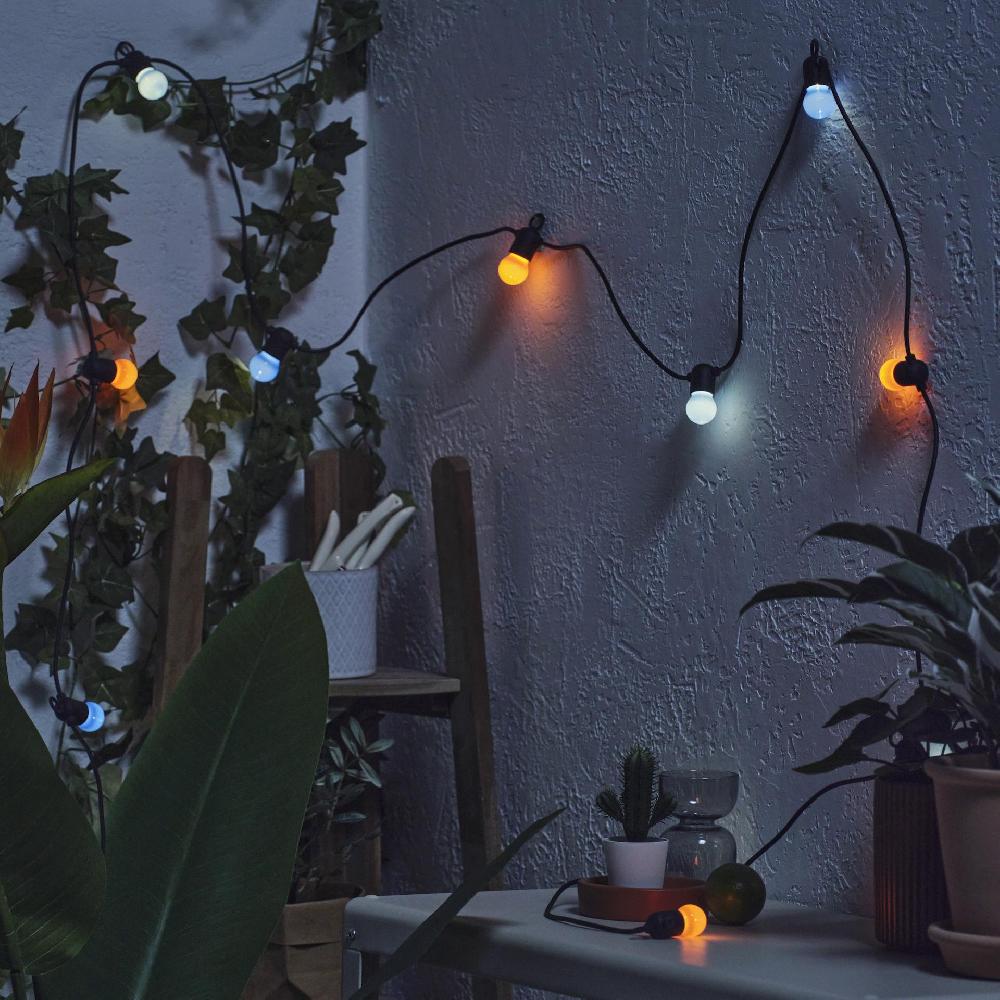 IKEA SOLVINDEN Lichterkette (12) LED batteriebetrieben/für draußen bunt Saisonschlussverkauf