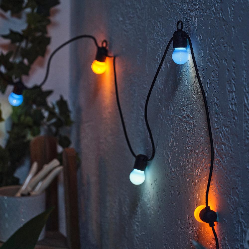 IKEA SOLVINDEN Lichterkette (12) LED batteriebetrieben/für draußen bunt Saisonschlussverkauf