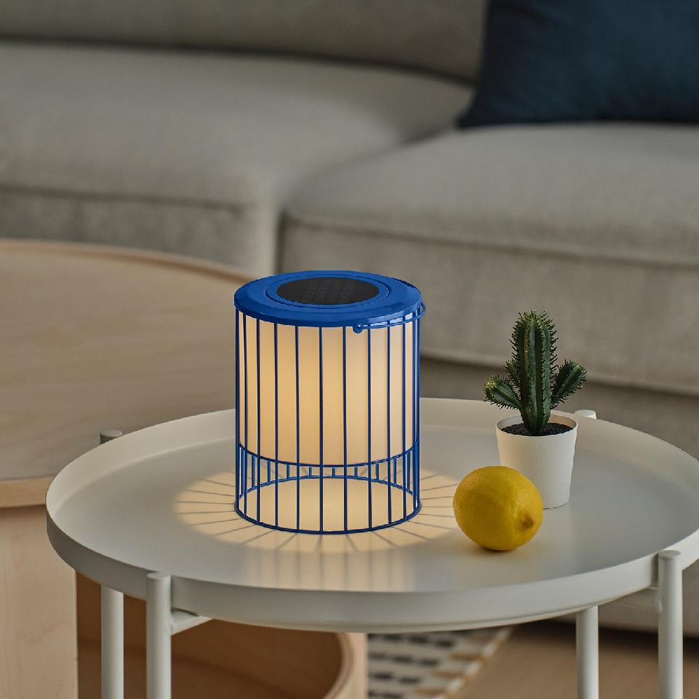 IKEA SOLVINDEN Tischleuchte solarbetrieben/blau 15 cm Osterangebot