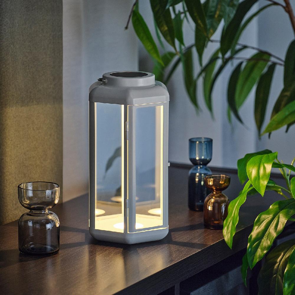 IKEA SOLVINDEN Solartischleuchte LED Laterne/weiß 28 cm Vatertagsangebot