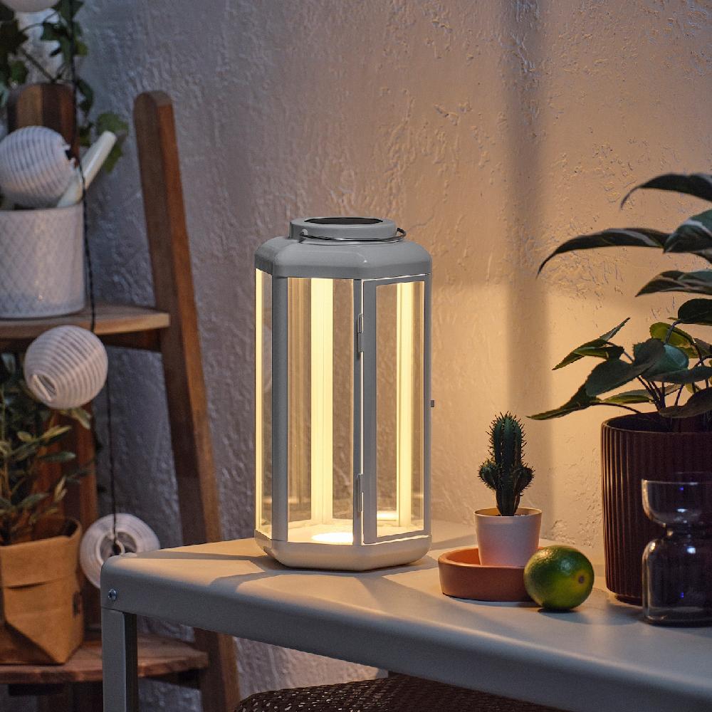 IKEA SOLVINDEN Solartischleuchte LED Laterne/weiß 28 cm Vatertagsangebot