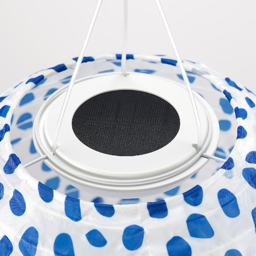 IKEA SOLVINDEN Hängeleuchte gepunktet solarbetrieben/blau 43 cm Lagerräumung
