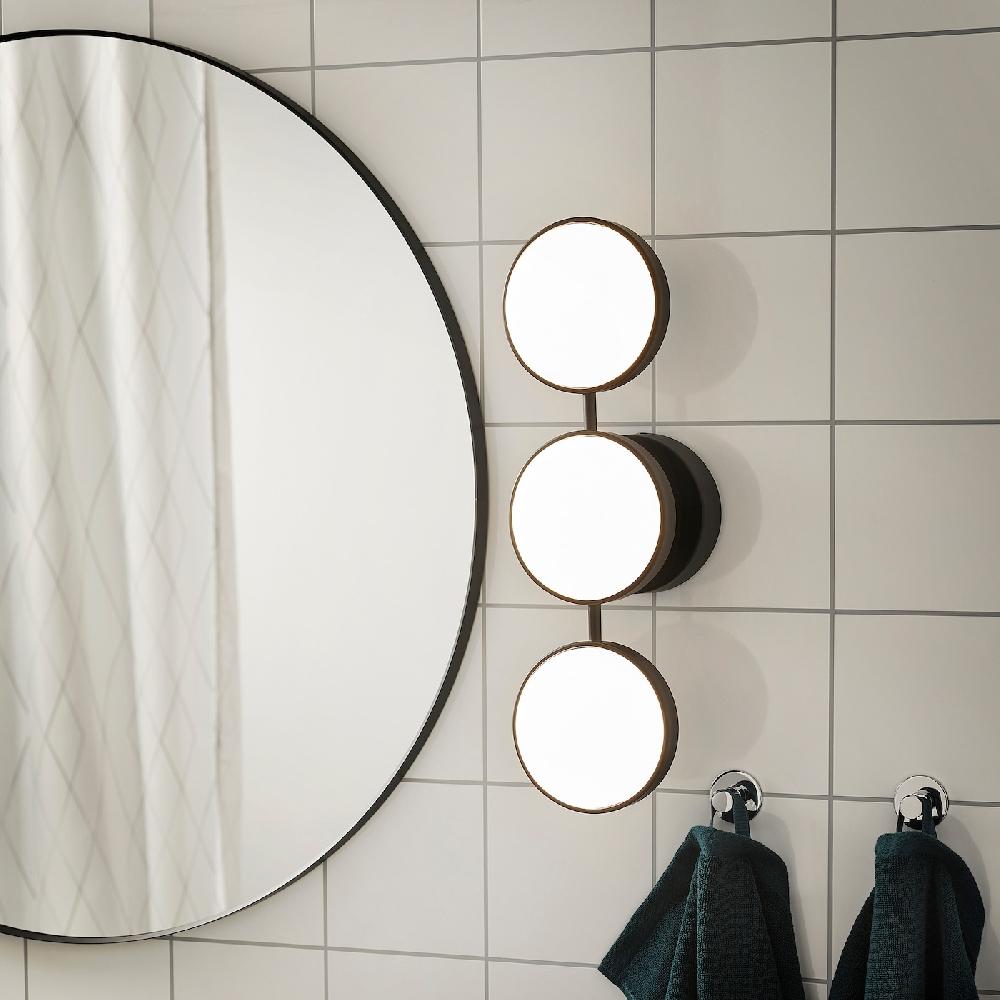 IKEA KABOMBA Wandleuchte LED dimmbar mattiert/schwarz 47x14 cm Blitzangebot