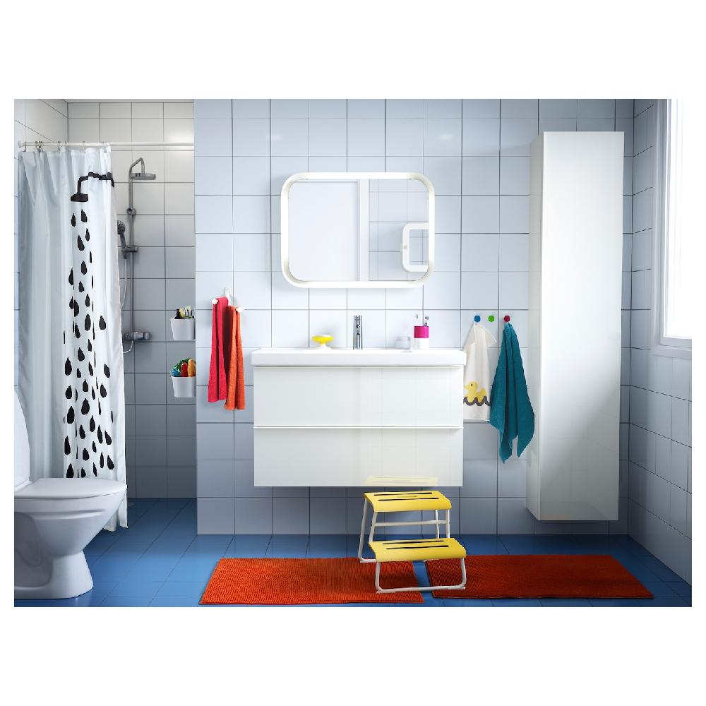 IKEA STORJORM Spiegel mit Beleuchtung weiß 80x60 cm Saisonale Angebote