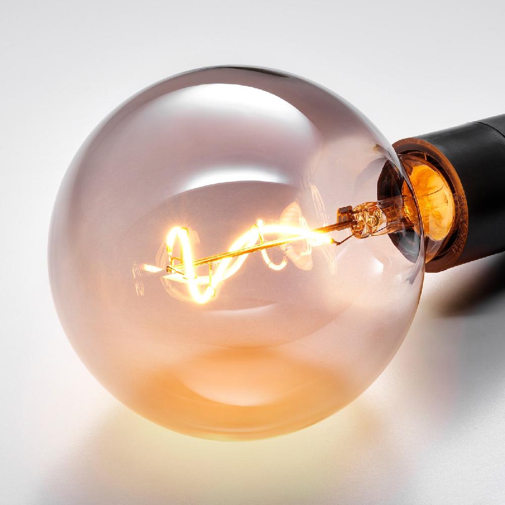 IKEA MOLNART LED-Leuchtmittel E27 140 lm rund Klarglas grau 125 mm Tägliche Deals
