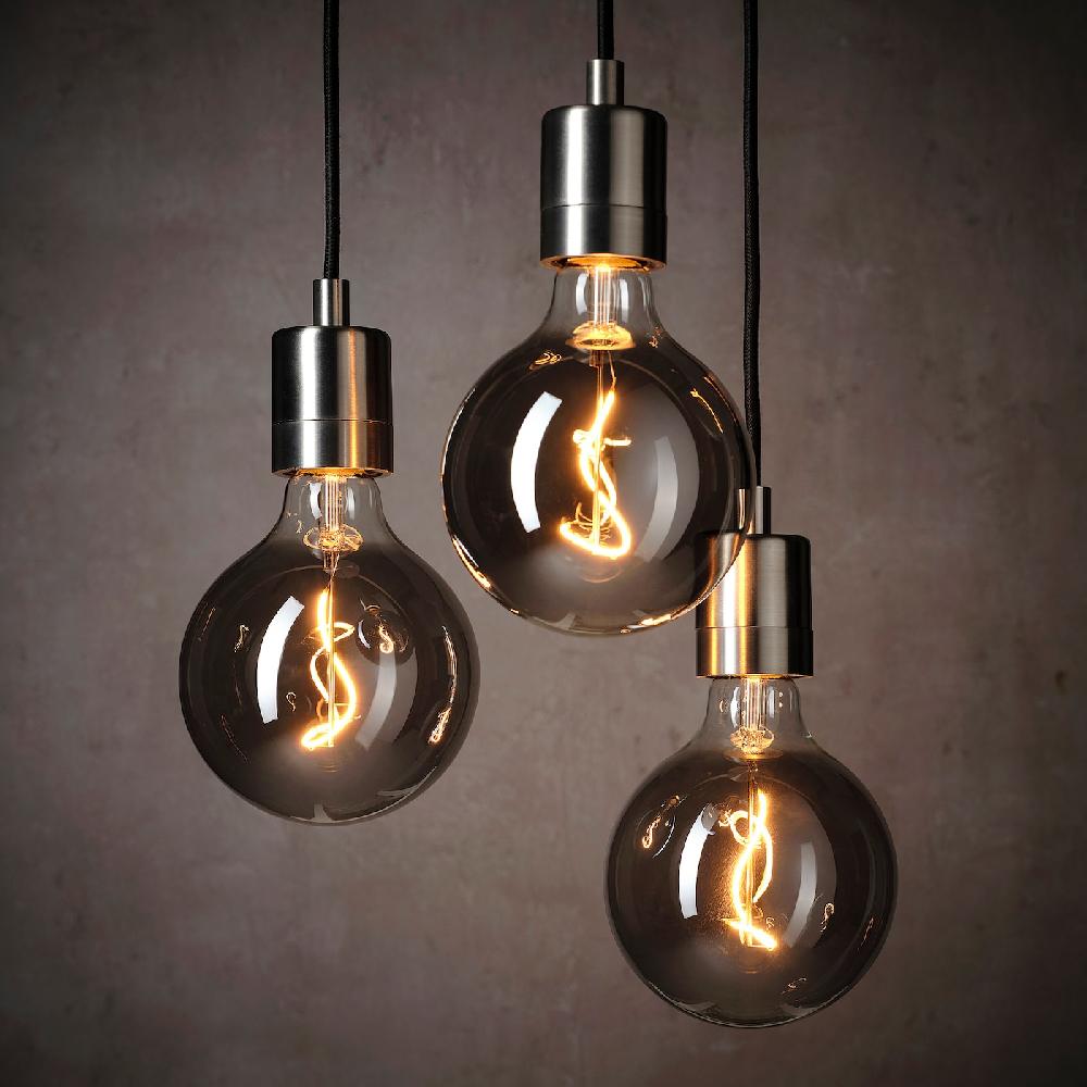 IKEA MOLNART LED-Leuchtmittel E27 140 lm rund Klarglas grau 125 mm Tägliche Deals