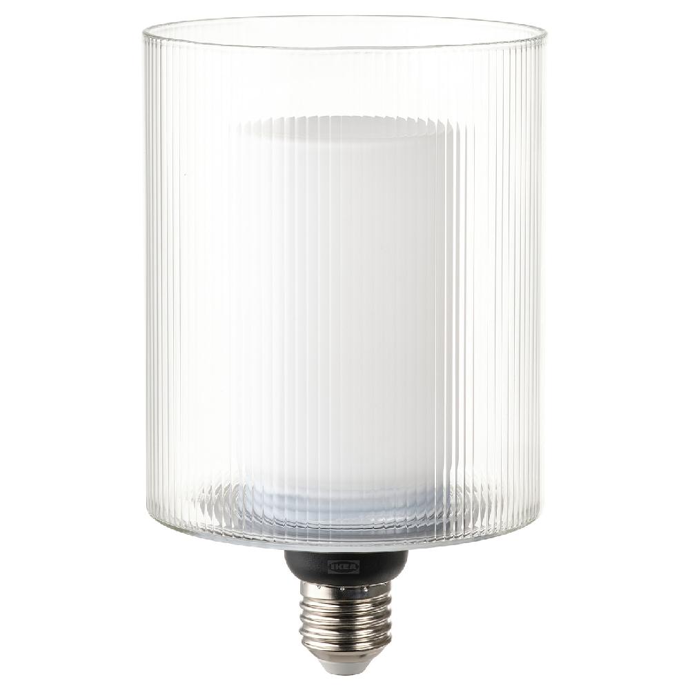 IKEA MOLNART LED-Leuchtmittel E27 150 lm Zylinder Glas/gestreift 110 mm