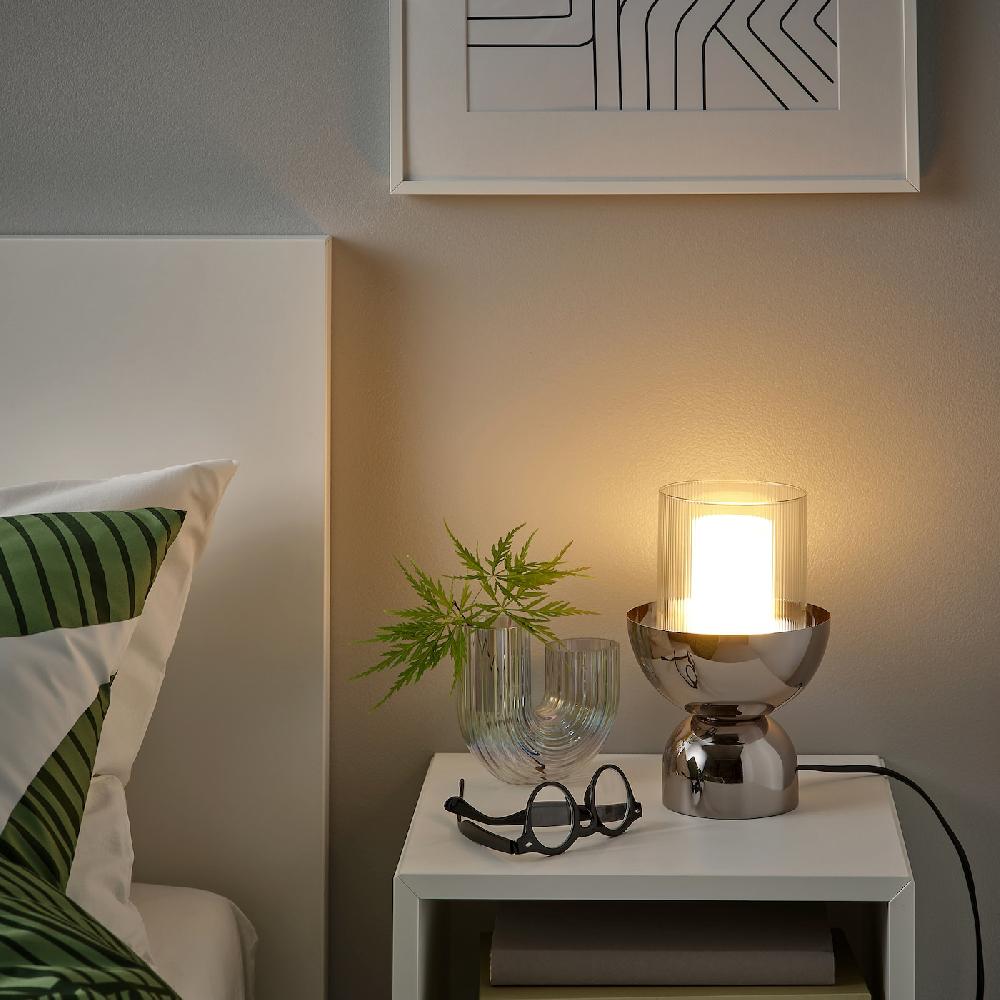 IKEA MOLNART LED-Leuchtmittel E27 150 lm Zylinder Glas/gestreift 110 mm Kostenlose Rückgabe