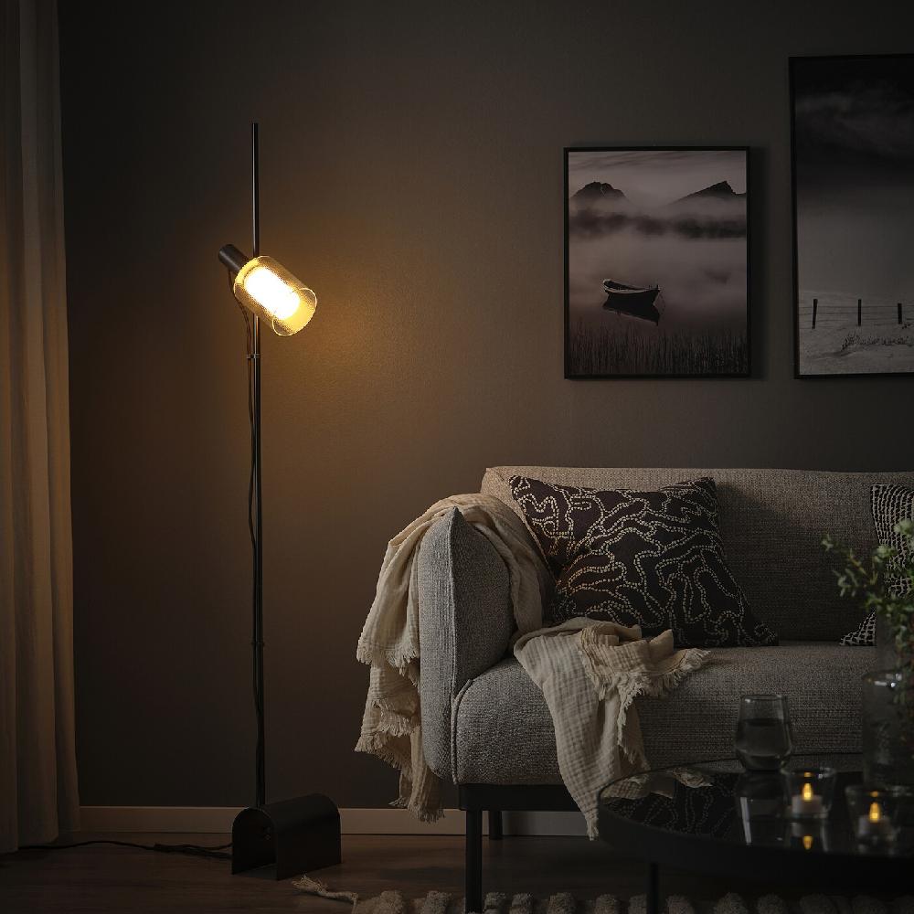 IKEA MOLNART LED-Leuchtmittel E27 150 lm Zylinder Glas/gestreift 110 mm Kostenlose Rückgabe
