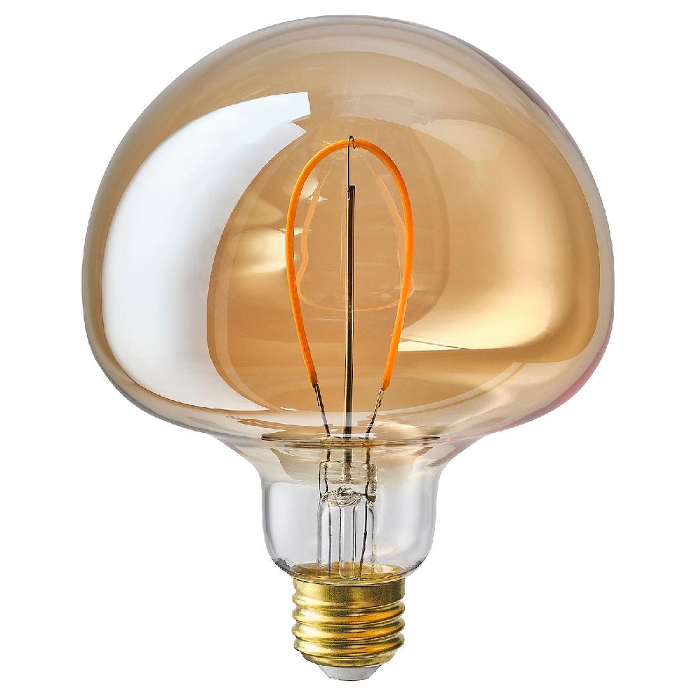 IKEA MOLNART LED-Leuchtmittel E27 150 lm Pilz Klarglas braun 120 mm