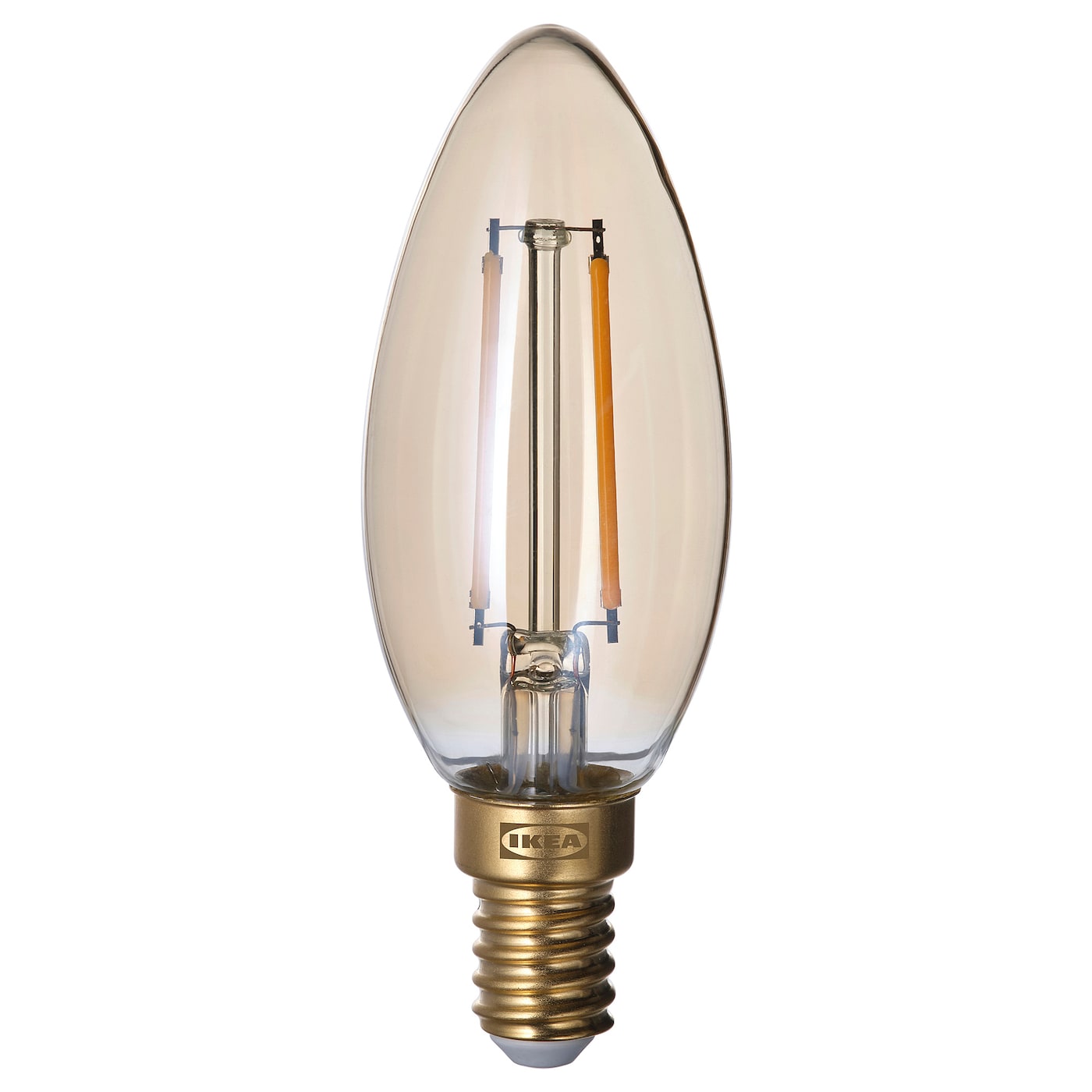 IKEA LUNNOM LED-Leuchtmittel E14 210 lm dimmbar/kerzenförmig Klarglas braun