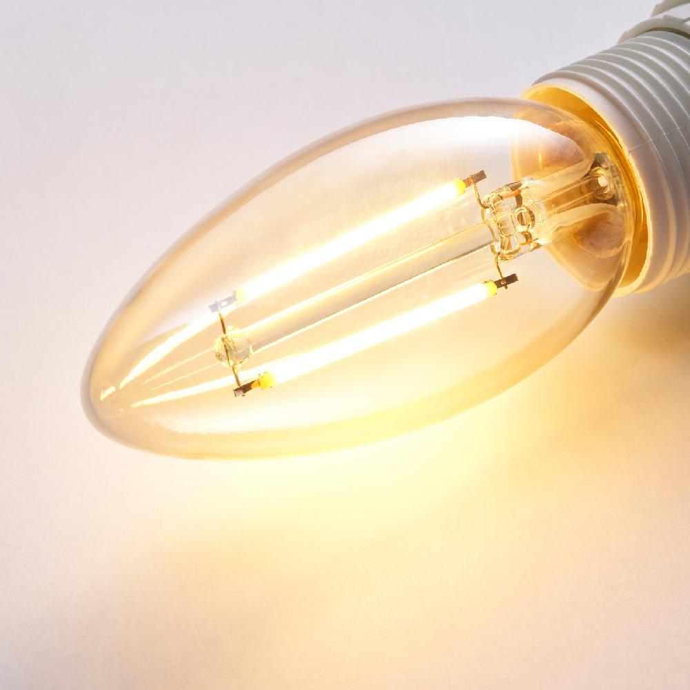 IKEA LUNNOM LED-Leuchtmittel E14 210 lm dimmbar/kerzenförmig Klarglas braun Neueste Stile