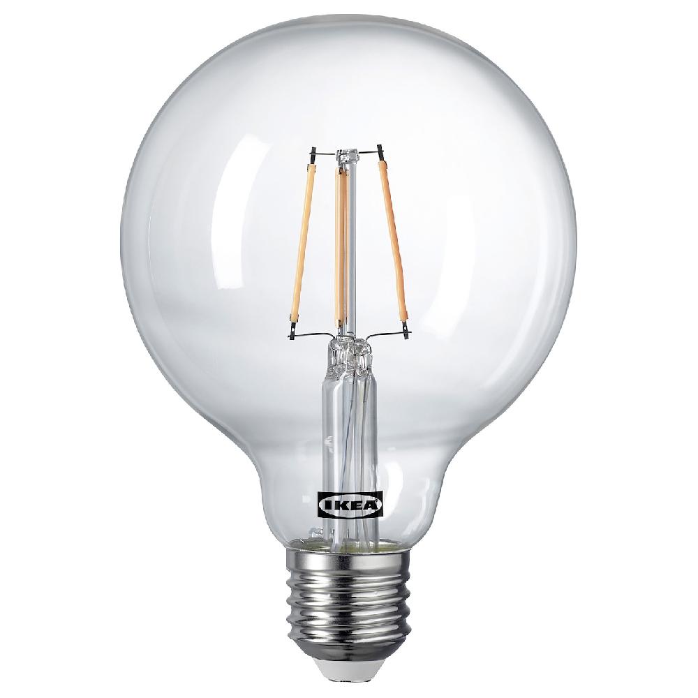IKEA LUNNOM LED-Leuchtmittel E27 470 lm dimmbar rund/Klarglas 95 mm