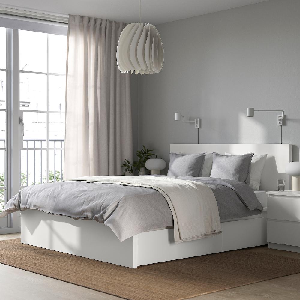 IKEA MALM Bettgestell hoch mit 2 Schubkästen weiß 140x200 cm Discount Store für neue Produkte