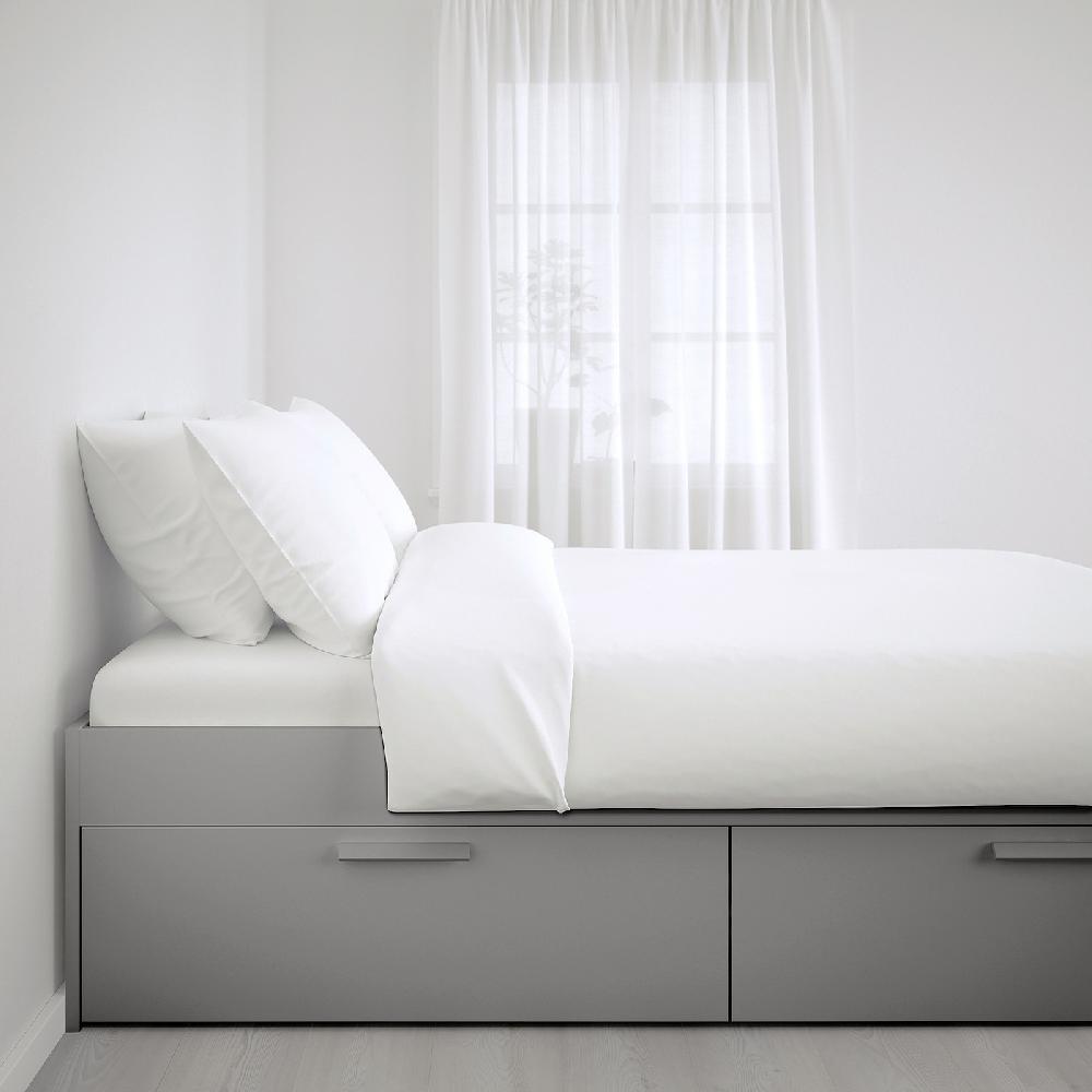 IKEA BRIMNES Bettgestell mit Schubladen grau 140x200 cm Super Rabatt
