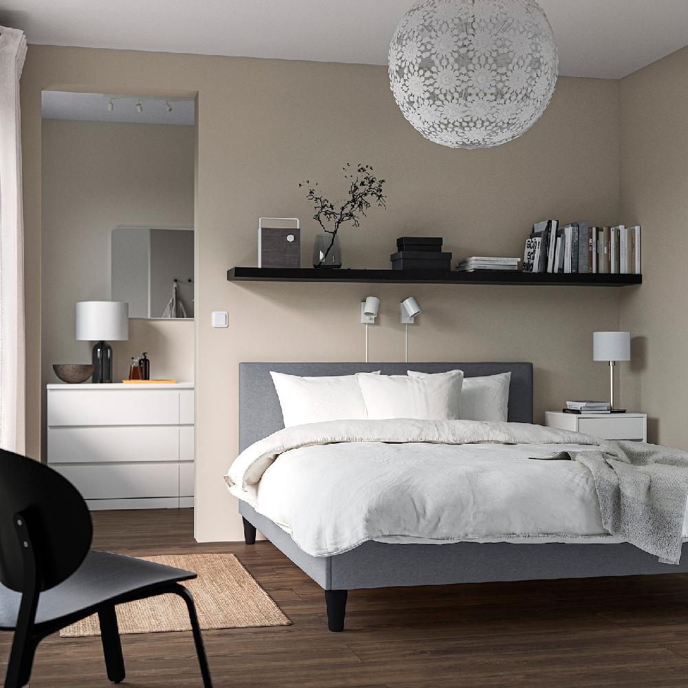 IKEA SÄBÖVIK Boxbett komplett fest/Vissle grau 140x200 cm Fabrikladen