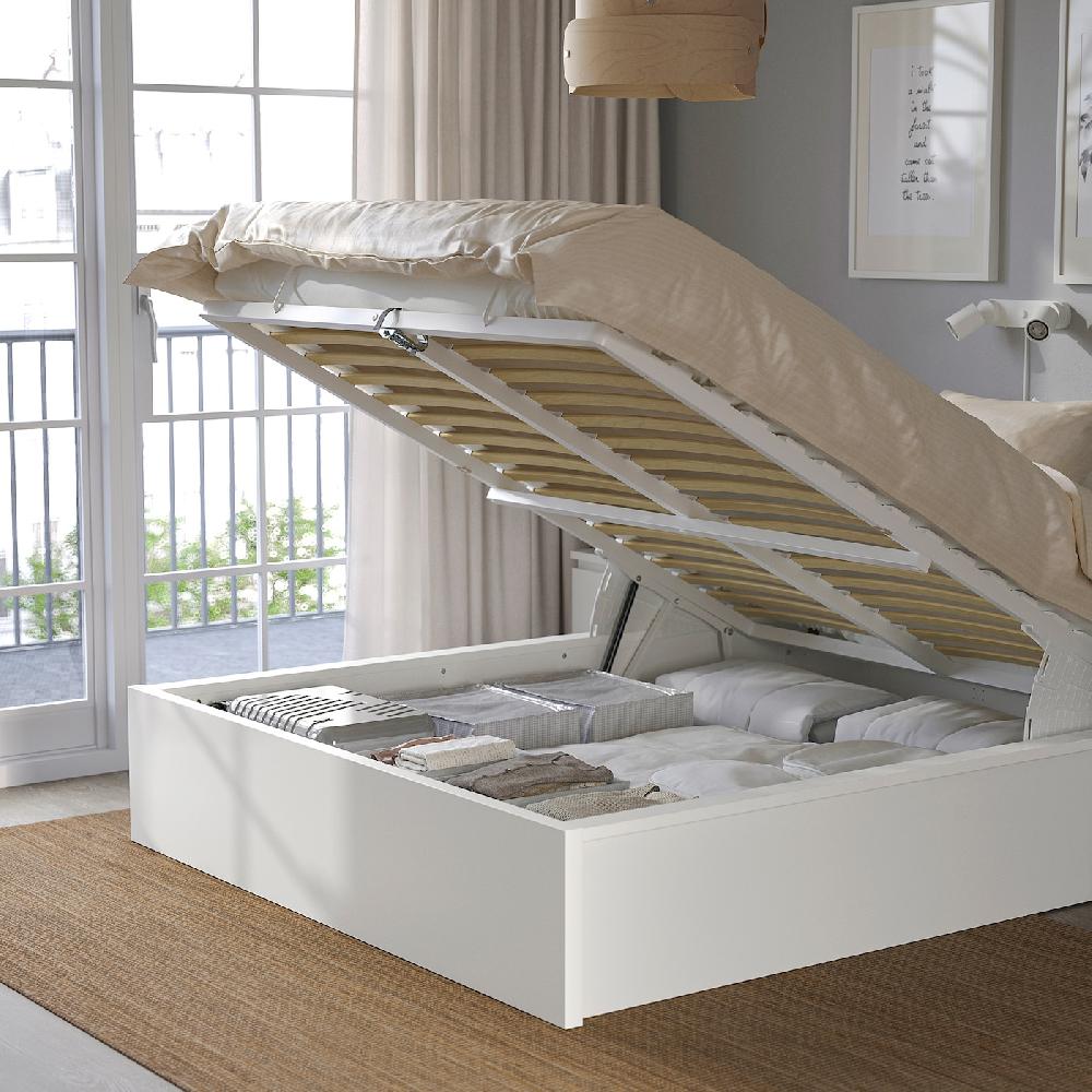 IKEA MALM Bettgestell mit Aufbewahrung weiß 140x200 cm Im Verkauf