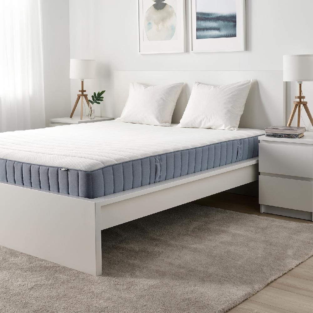 IKEA VALEVÅG Taschenfederkernmatratze fest/Überzug waschbar hellblau 140x200 cm Schlussverkauf