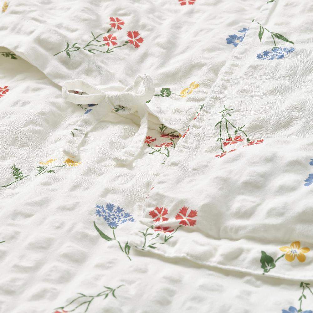 IKEA PILDVÄRGMAL Bettwäsche-Set 2-teilig weiß/Blumenmuster 140x200/80x80 cm Günstiger Verkauf