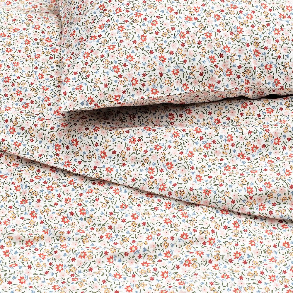 IKEA GULLNATTLJUS Bettwäsche-Set 2-teilig weiß/Blumenmuster 155x220/80x80 cm Blitzverkäufe