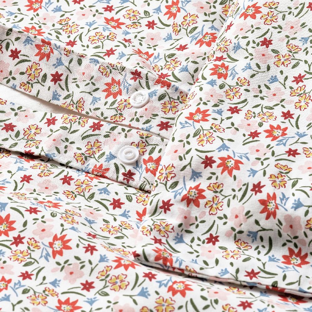 IKEA GULLNATTLJUS Bettwäsche-Set 2-teilig weiß/Blumenmuster 155x220/80x80 cm Blitzverkäufe
