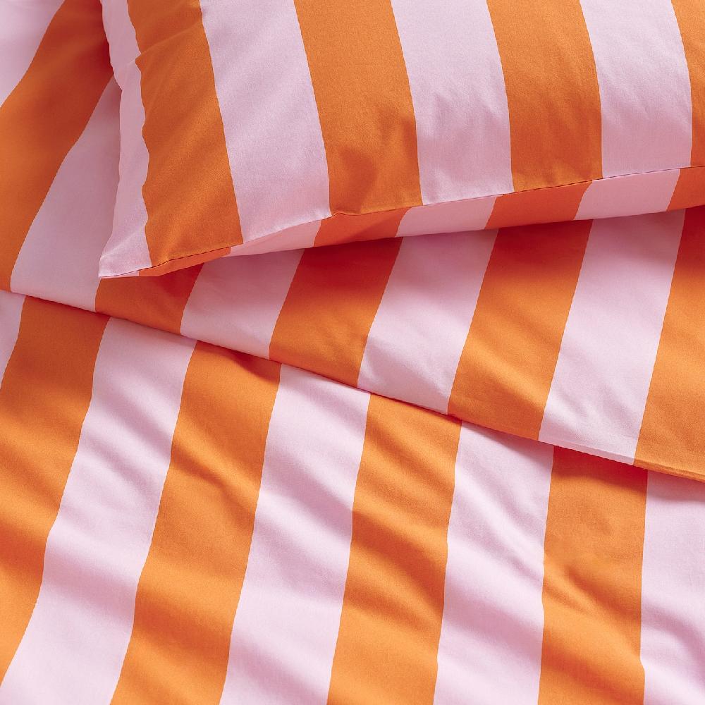 IKEA SLÅNHÖSTMAL Bettwäsche-Set 2-teilig orange/rosa/gestreift 140x200/80x80 cm Fabrik Onlineshop