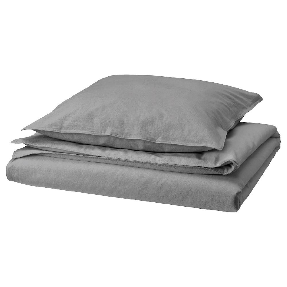 IKEA ÄNGSLILJA Bettwäsche-Set 2-teilig grau 140x200/80x80 cm