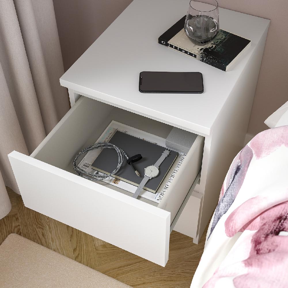 IKEA MALM Kommode mit 2 Schubladen weiß 40x55 cm Großer Ausverkauf