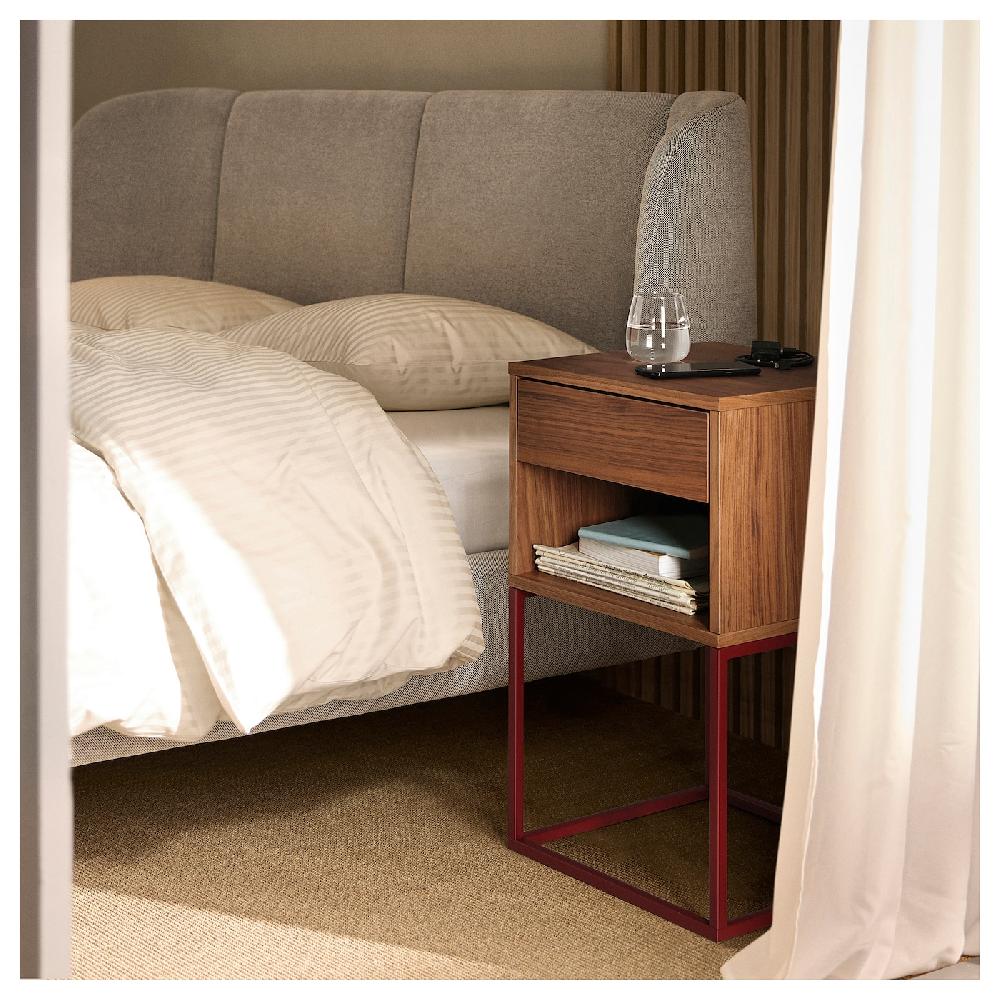 IKEA VIKHAMMER Ablagetisch Nussbaumfurnier 40x39 cm Begrenztes Angebot