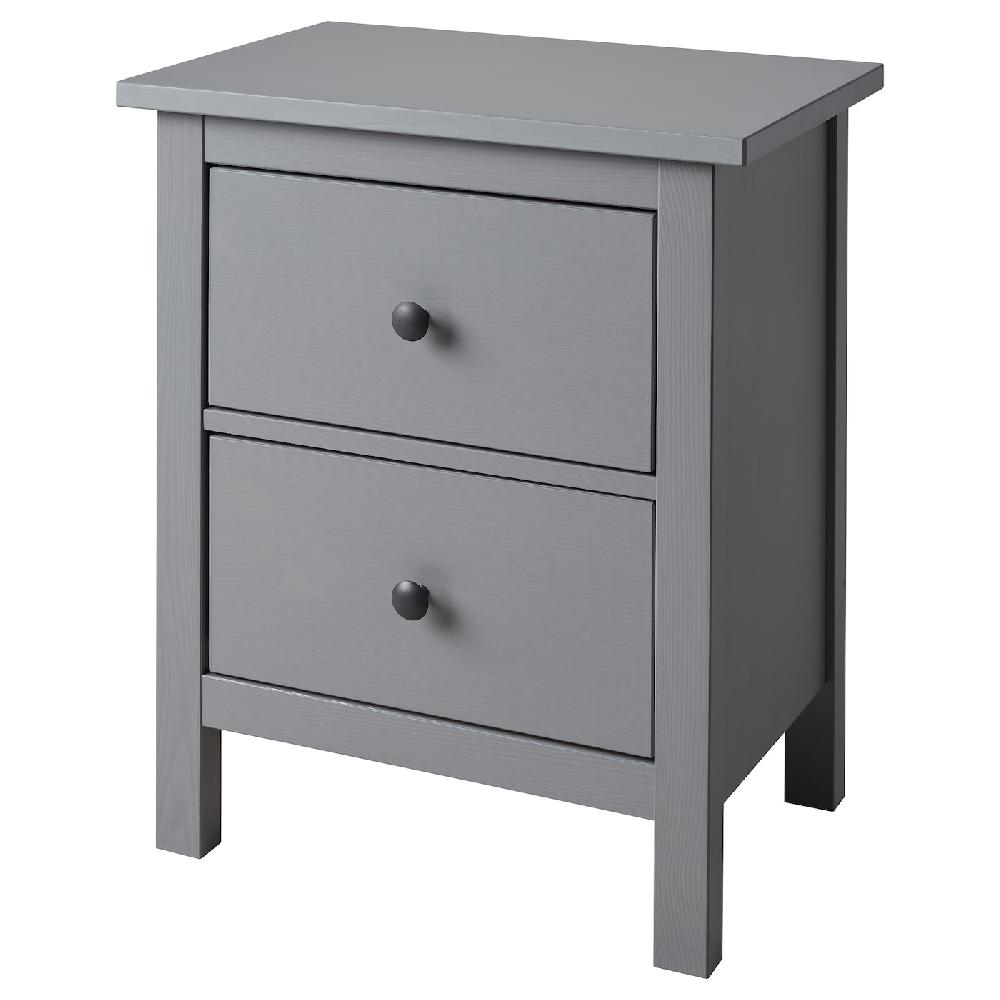 IKEA HEMNES Kommode mit 2 Schubladen grau lasiert 54x66 cm