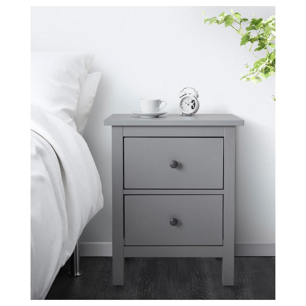 IKEA HEMNES Kommode mit 2 Schubladen grau lasiert 54x66 cm Preisnachlass