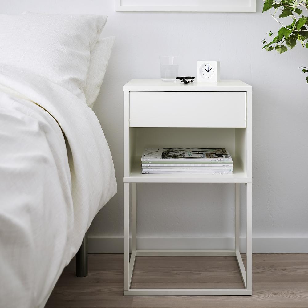 IKEA VIKHAMMER Ablagetisch weiß 40x39 cm Saisonschlussverkauf