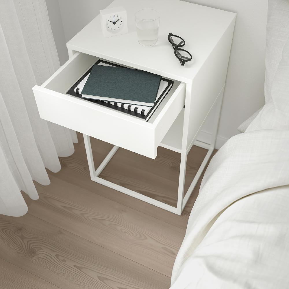 IKEA VIKHAMMER Ablagetisch weiß 40x39 cm Saisonschlussverkauf
